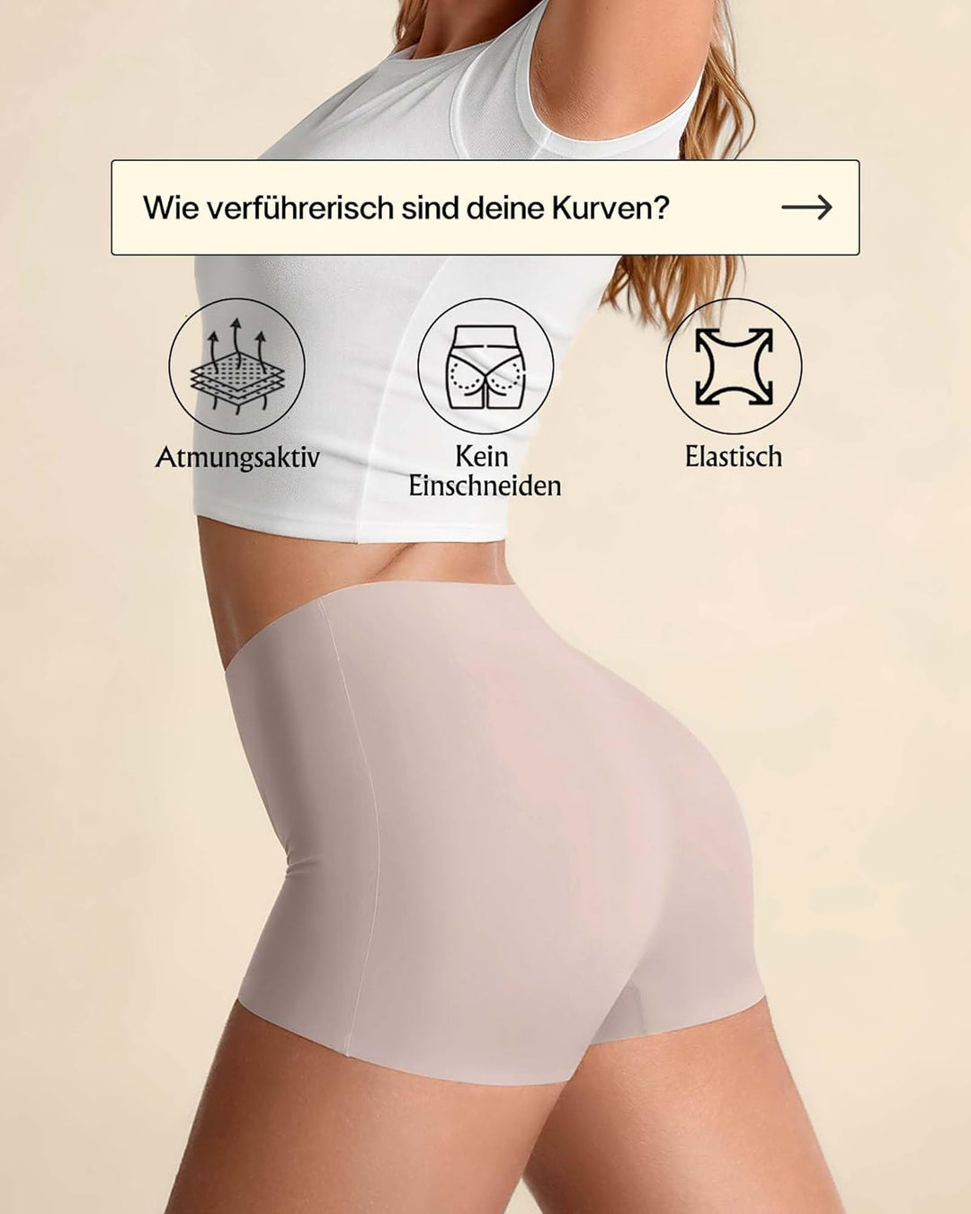 SHARICCA Boxershorts Damen Nahtlos Shorts Radlerhose Unterhose Hotpants Kurze Hose Hohe Taille Boxer