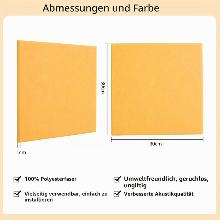 Rdutuok 12 Stück Selbstklebend Akustikplatten,30x30x1 cm Akustik Absorber Akustikpanel Schallschutzp