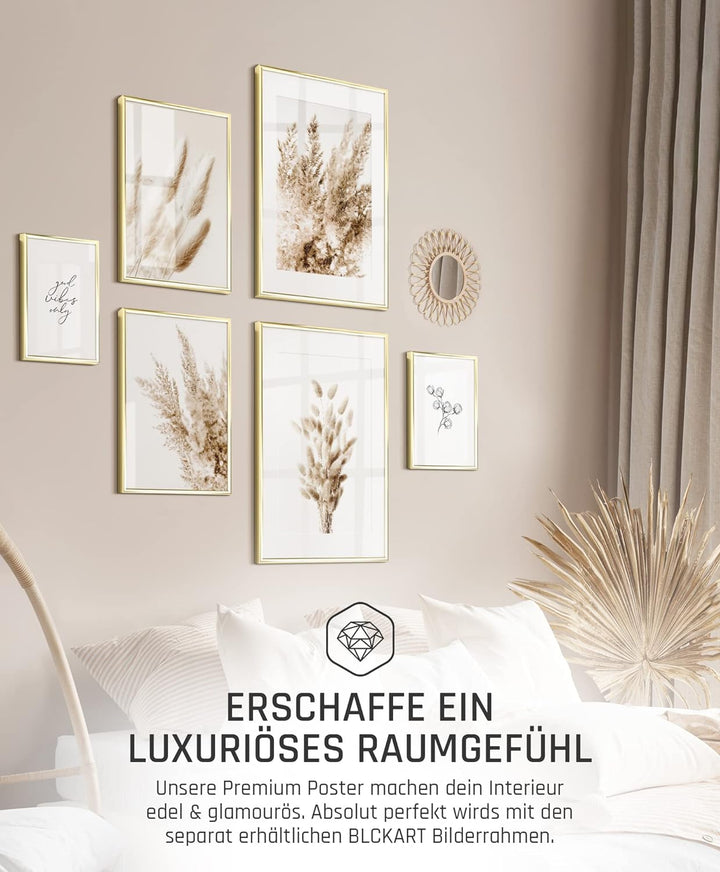 BLCKART Infinity Poster-Set Beige Love - beidseitig bedruckte Wandbilder - Premium Poster - Bilder z