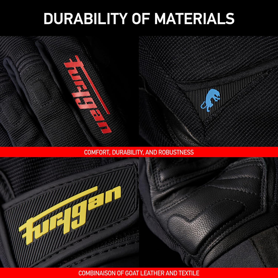Furygan Jet D3O – Motorradhandschuhe für Herren – Handfläche 100% Leder – Touchscreen – Komfort – So