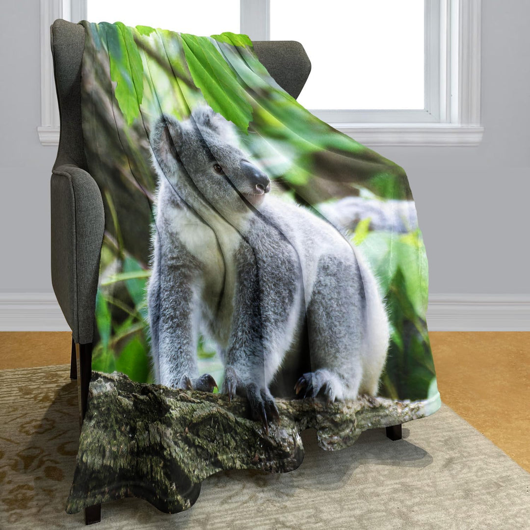 YISUMEI Decke 150x200cm Flauschige Kuscheldecke Weich Flanell Fleecedecke Koala Sitzen 150 x 200 cm,