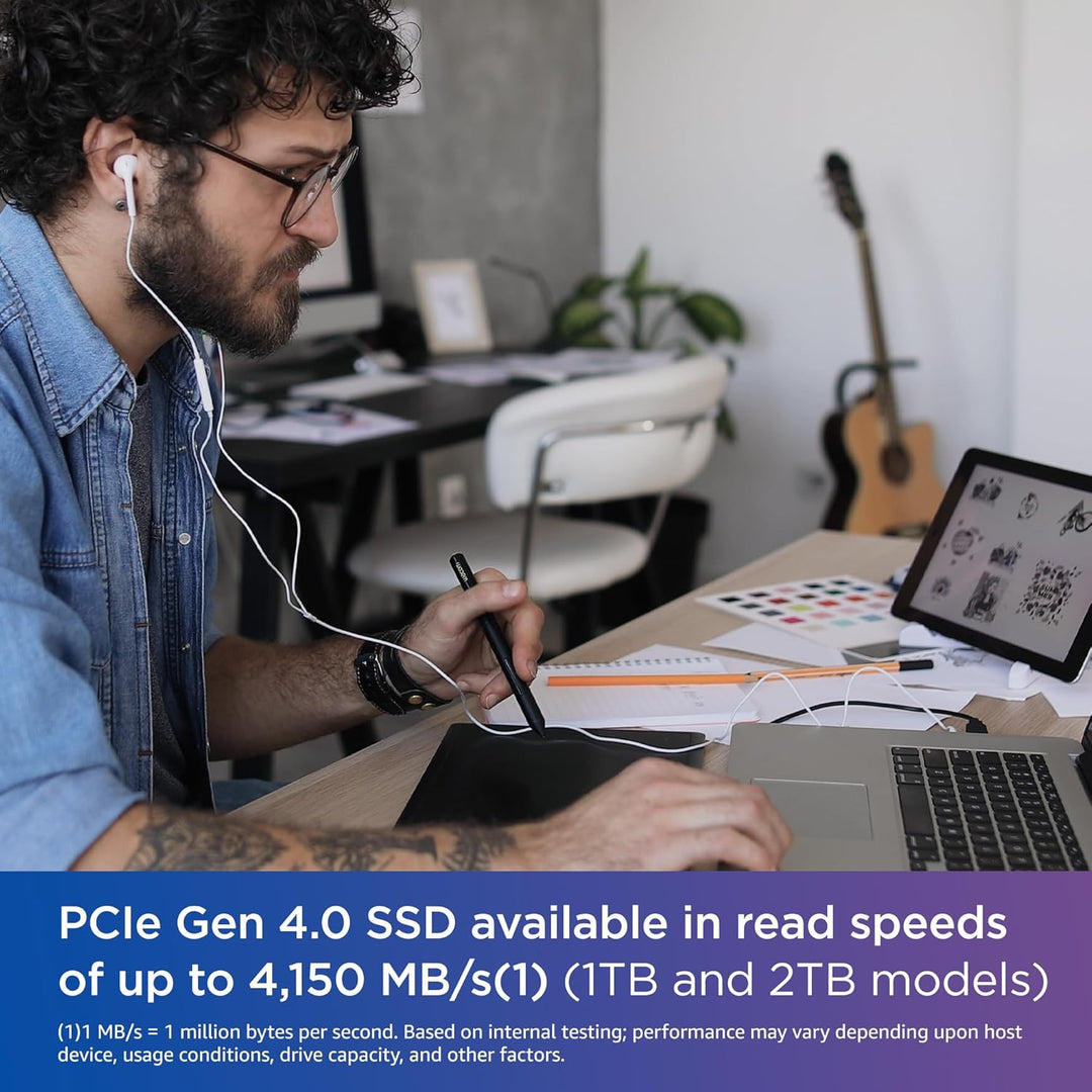 WD Blue SN580 NVMe SSD 1 TB (PCIe Gen4 x4, bis zu 4.150 MB/s Lesen, M.2 2280, nCache 4.0-Technologie