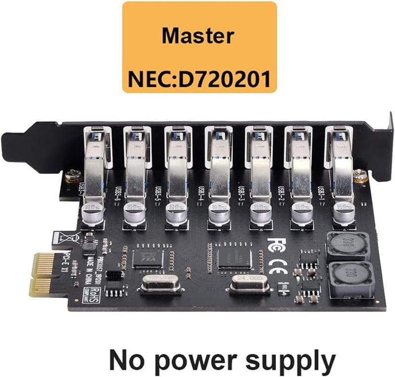 ChenYang CY PCI-E x1 zu 7 STK USB 3.0 Ports HUB PCIE Express Erweiterungskartenadapter 5 Gbit/s für