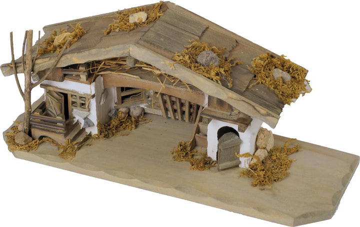 FADEDA Stall Jenbach/Höhe:14 cm/handbemalt/detailgetreue Krippen Figuren - Weihnachten Tisch Dekorat