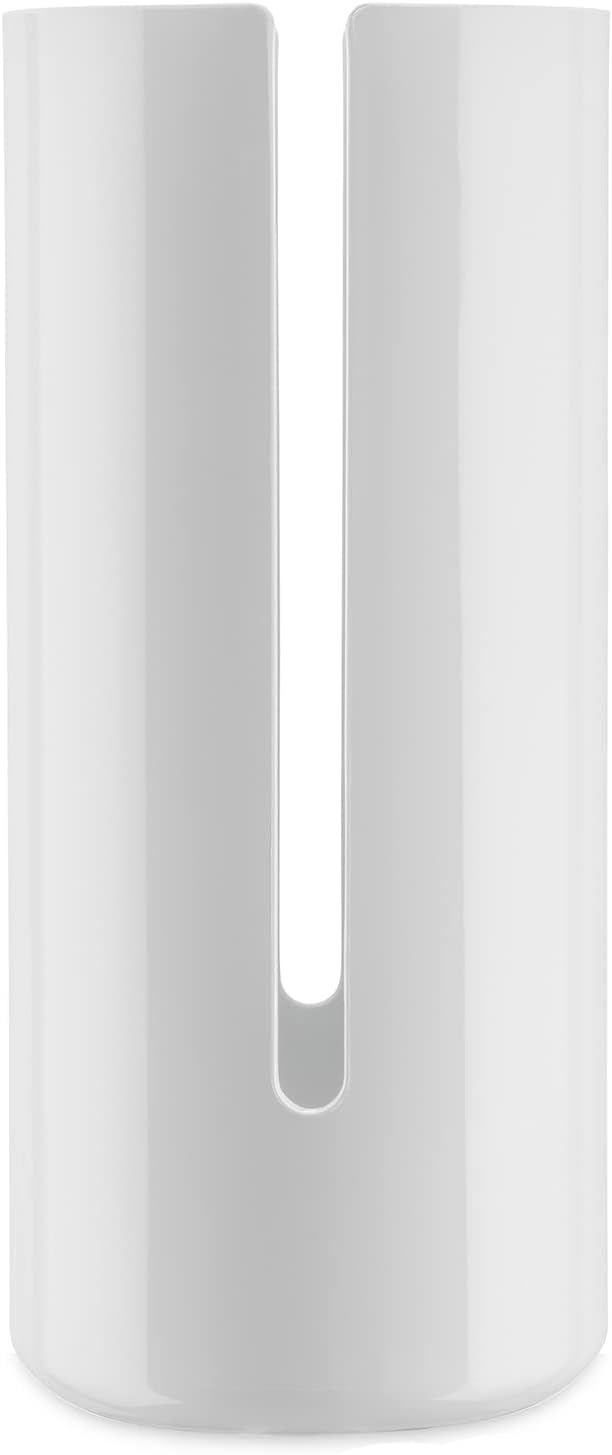 Alessi Birillo PL18 W - Design Toilettenpapierbehälter aus Thermoplastisches Harz und PMMA, Weiss,L