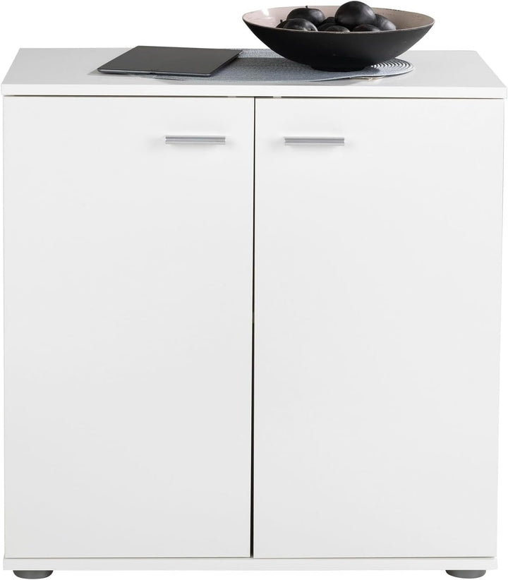Home4You Kommode mit 2 Türen - Weiss matt - 71 cm breit - Sideboard Mehrzweckschrank