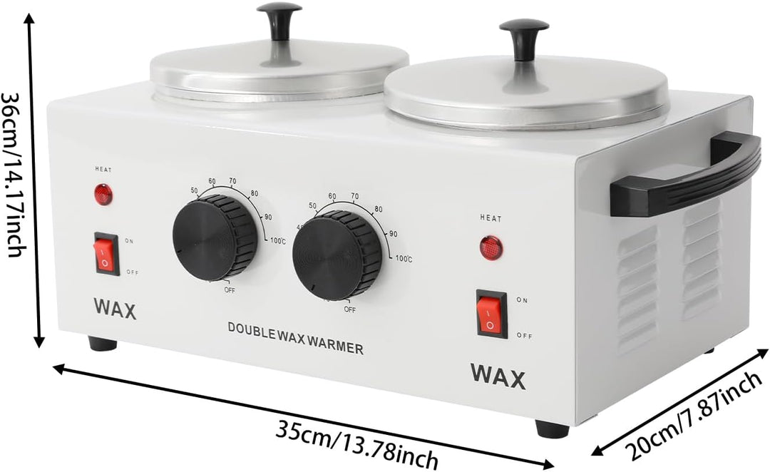 Doppelter Wachswärmer 2x400ml, Professioneller Wachswärmer, 200 Watt, Einstellbare Temperatur (0-100