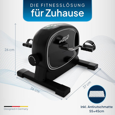 Juskys Pedaltrainer Sportivo - leiser Heimtrainer, Fitnessgerät, Senioren, Armtrainer, Beintrainer,