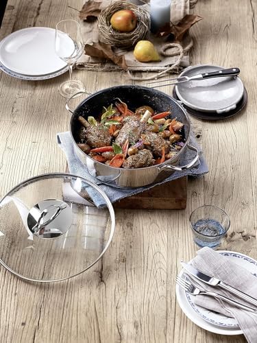 WMF Schmorpfanne 28cm Induktion, Schmortopf mit Deckel 5l, Cromargan Edelstahl beschichtet, backofen
