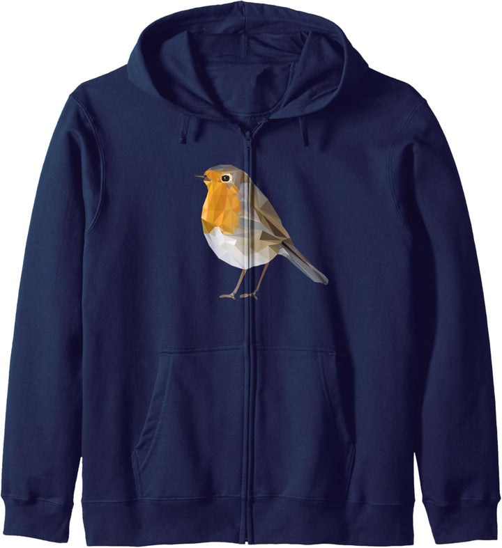 Süsses Rotkehlchen in low-poly - fluegge Premium Design Kapuzenjacke