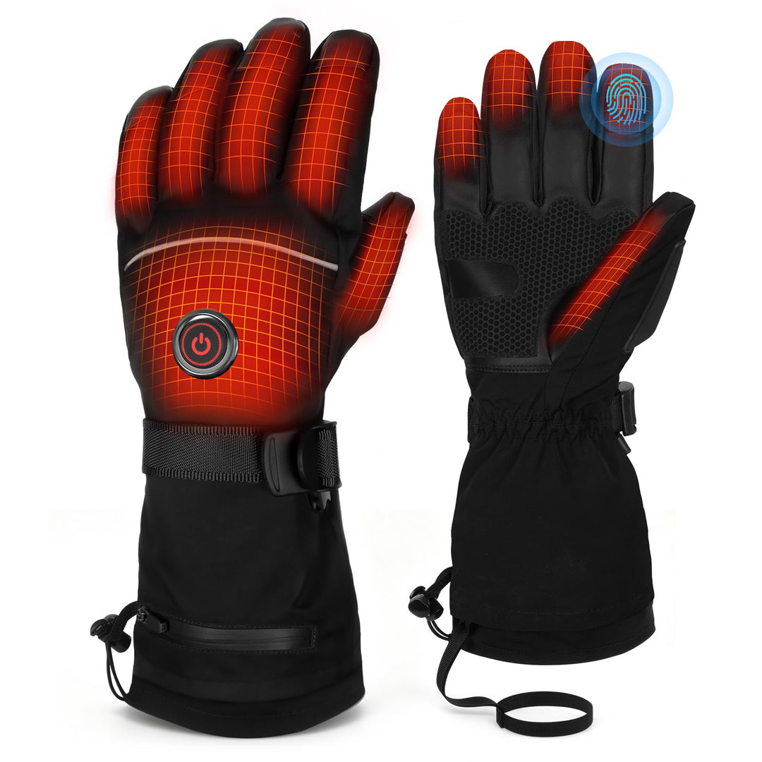 MRAWARM Beheizbare Handschuhe für Damen und Herren mit 6000mAh Akku Schwarz XL, Schwarz XL
