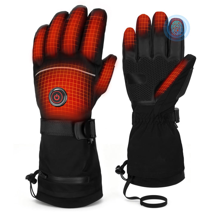 MRAWARM Beheizbare Handschuhe für Damen und Herren mit 6000mAh Akku Schwarz XL, Schwarz XL