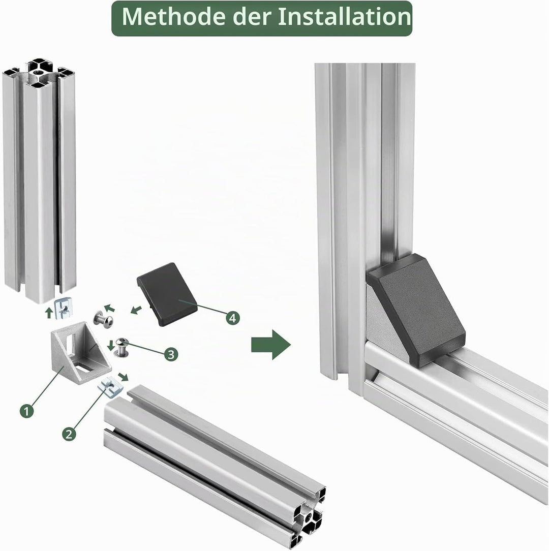 10x EYPINS Befestigungsmaterial Winkel, Aluprofil 40x40 Nut 8 Eckwinkel 90 Grad Winkel Raster Aluwin