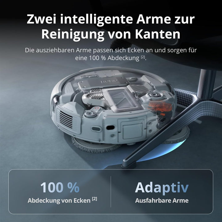 DJI ROMO P mit Wischmopp, Saugroboter mit Wischfunktion, 25.000 Pa Saugkraft, Hinderniserkennung auf