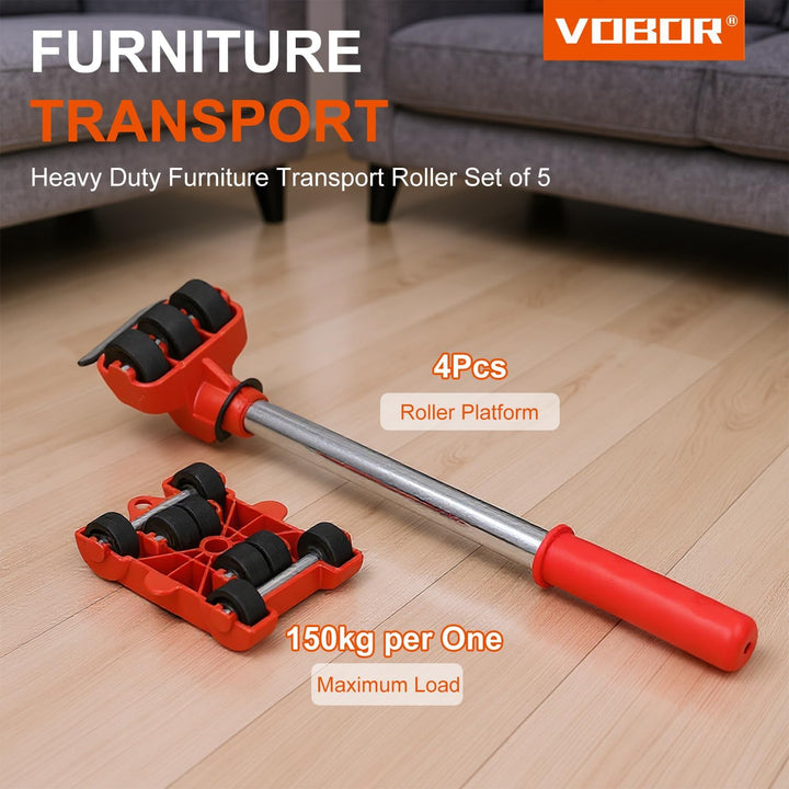 VOBOR Möbel Transportrollen Set, Möbelheber Mit 4 Stück Bewegen Sliders Schwere Möbelrollen Verschie