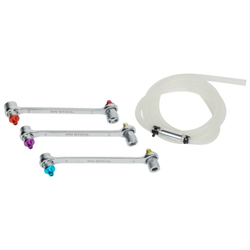 SW-Stahl 01452L Bremsenentlüftungsschlüssel-Satz, 4-teilig I Entlüfterschlüssel Set I Bremsleitung S