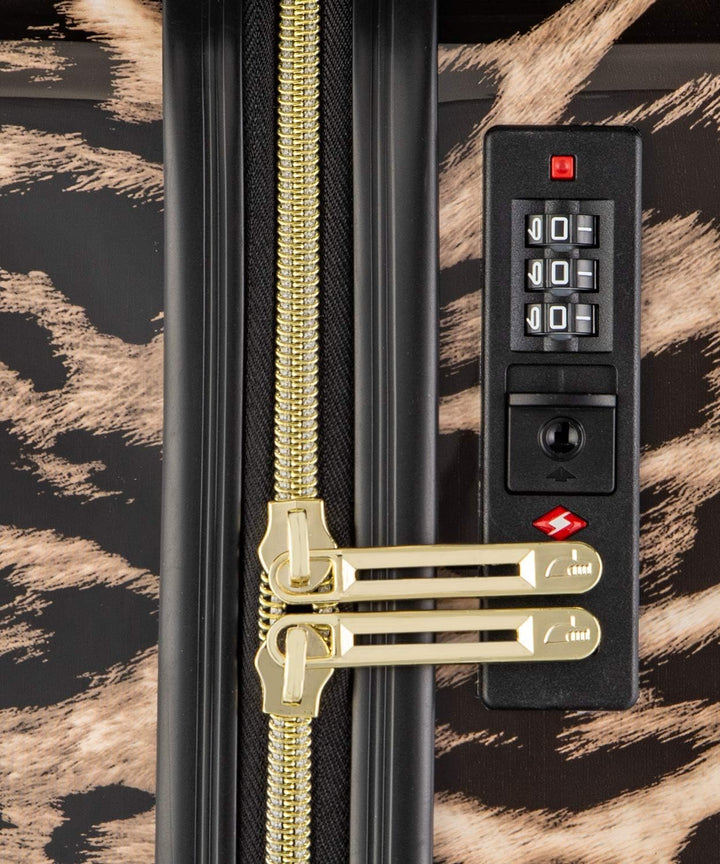 Koffer Reisekoffer Hartschalen Trolly Puccini® Beverly Hills (Leopard Beige 6, Set: Gross + Mittelgr