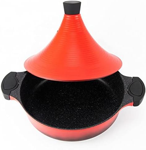 Marokkanische Tajine Agadir Ø 28 cm Aluminium Induktion Rot, Tajin, Tagen, Gartopf, Kochtopf, in dre