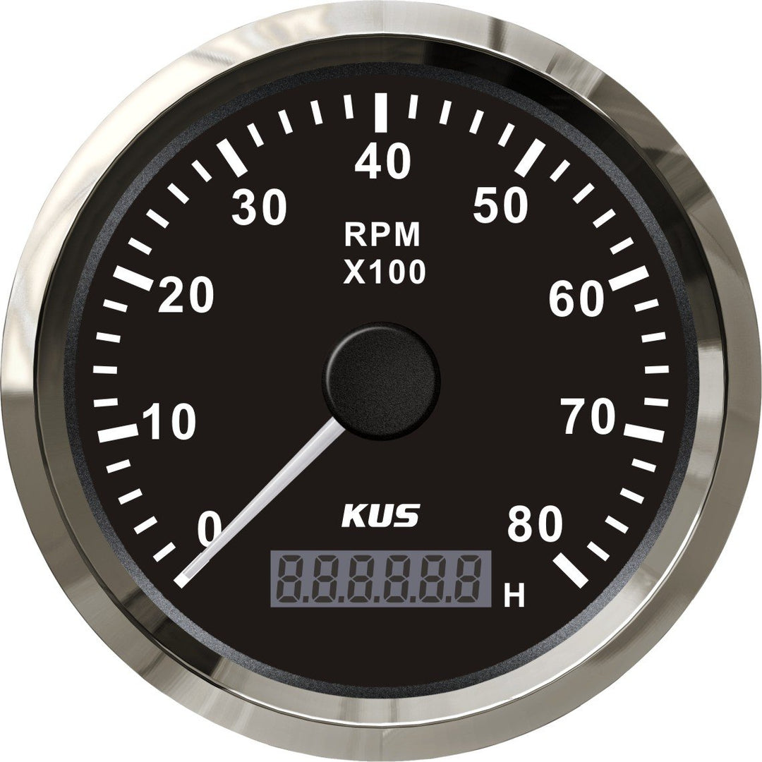 KUS Universal Drehzahlmesser Drehzahlmesser Mit Betriebsstundenzähler 8000 RPM Für Benzinmotor 85mm