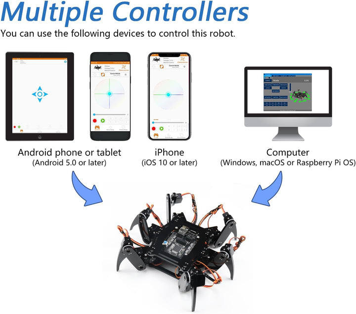FREENOVE Hexapod Robot Kit (Compatible with Arduino IDE), App Remote Control, Walking Crawling Twist