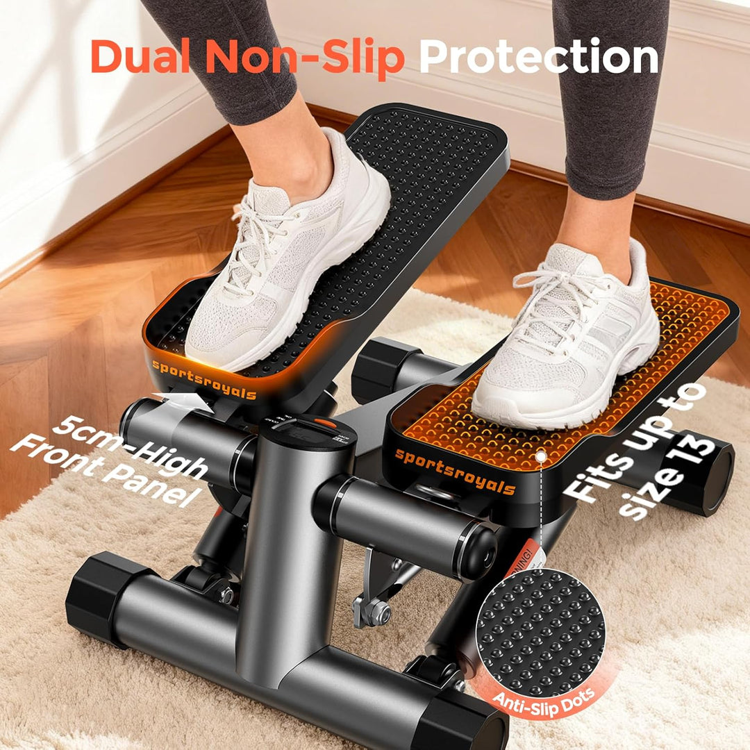 Sportsroyals Exercise Stair Stepper für Zuhause – Up-Down Swing Stepper mit Power Ropes for Bein/Arm