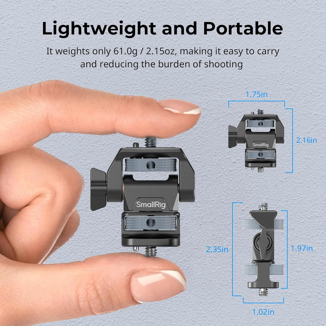 SMALLRIG verstellbare Kameramonitorhalterung, 360° schwenkbar und 180° neigbar, mit 1/4"-20 Schraube