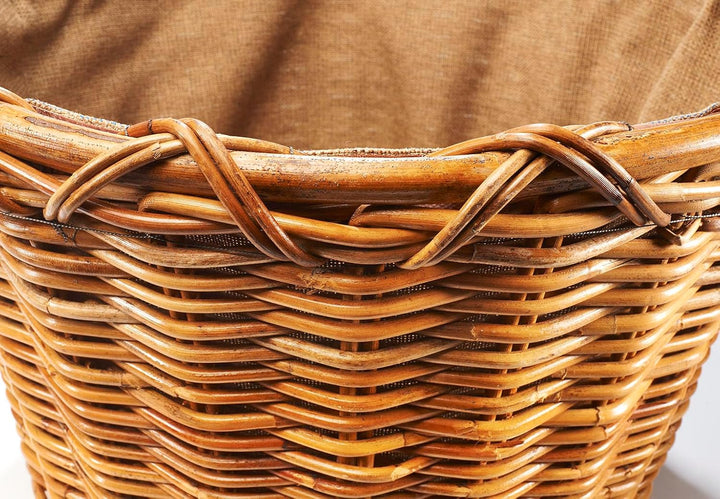 Kobolo Holztrage Holzkorb für Kaminholz - Rattan Lacak mit abnehmbarem Leinenstoff
