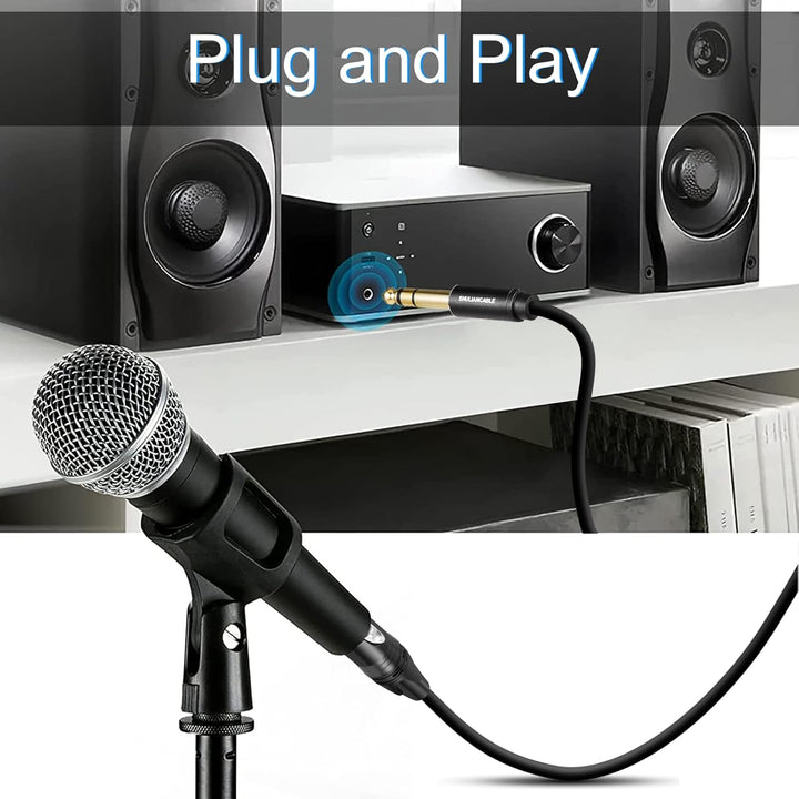 SHULIANCABLE 1/4 Zoll Klinke TRS symmetrisch auf XLR Buchse Mikrofonkabel, XLR auf 6,35 mm Stecker T