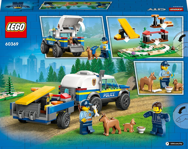 LEGO City Mobiles Polizeihunde-Training, Polizeiauto-Spielzeug mit Anhänger, Hunde- und Welpenfigure