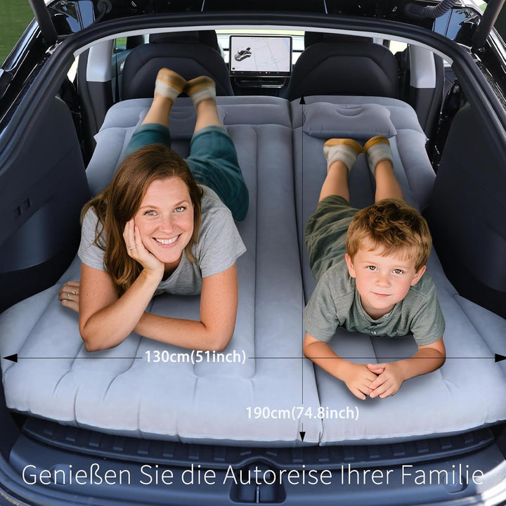 Auto Luftmatratze für Tesla Model Y, SUV, 190x130x15cm, Aufblasbar, Flocking Material, 4 Luftkammern