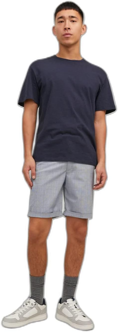 JACK & JONES Herren Jpstconnor Jjshorts AKM Sn Chino Shorts XL Blue Indigo/Detail:check, XL Blue Ind