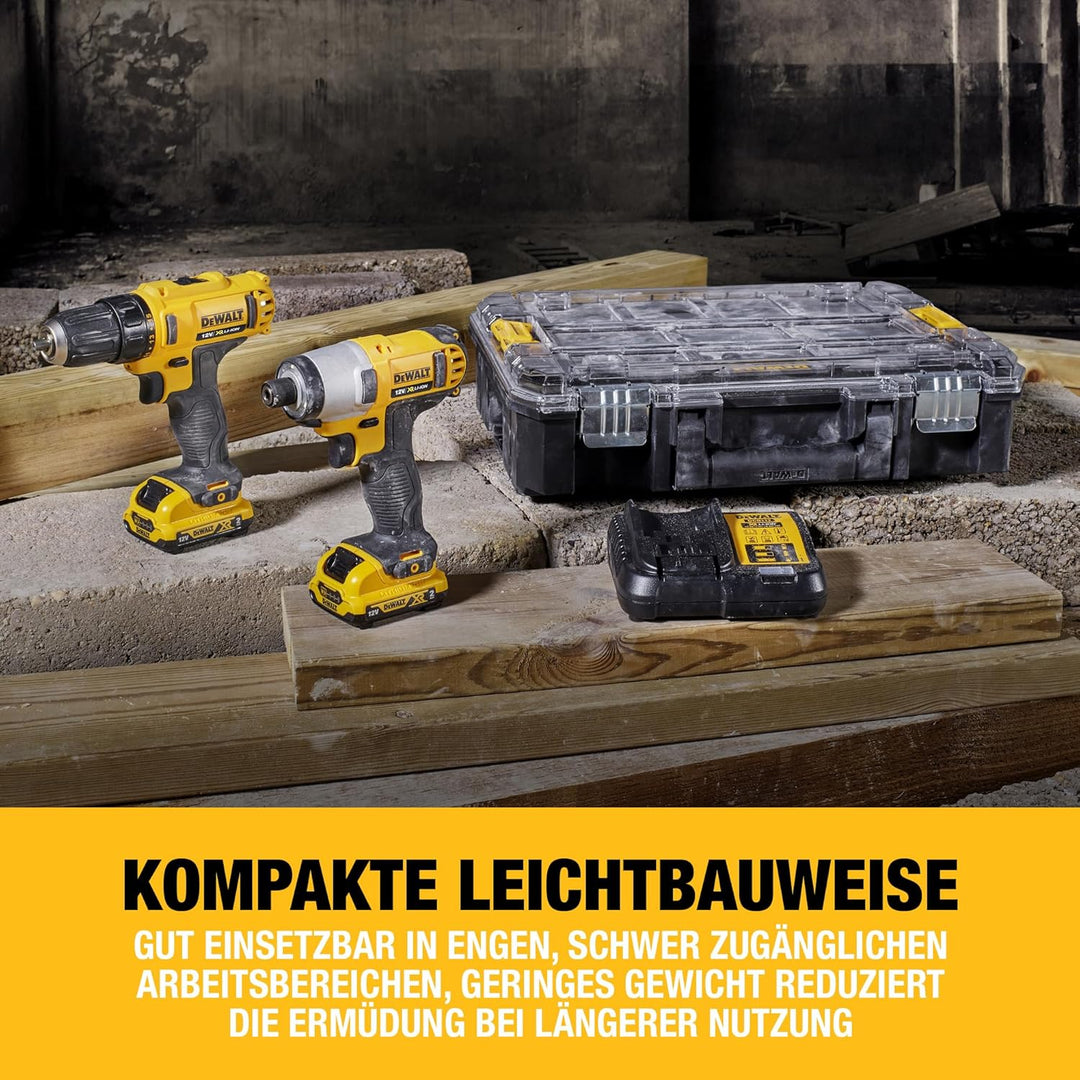 DeWalt dck211d2t-qw 10,8V-XR Lithium-Ionen Schrauber-Set, XR Bohrschrauber + XR Schlagbohrschrauber