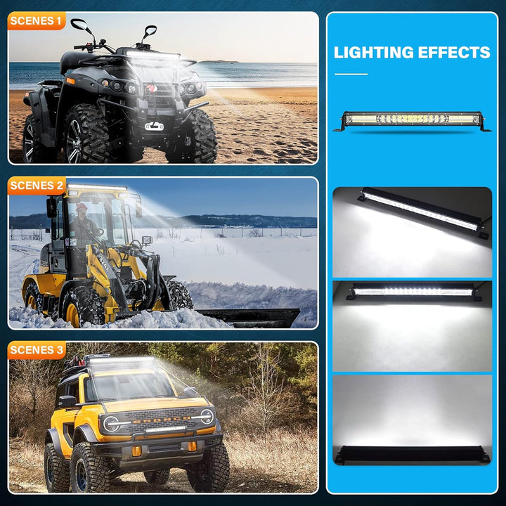 AUXTINGS LED Zusatzscheinwerfer Bar,50 cm 180W Lightbar 12600lm Schlank Einzelreihe LED Arbeitsschei