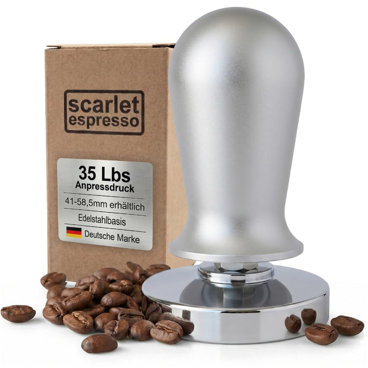 scarlet espresso | Tamper »Perfetto« für Barista; auf 35 lbs Anpressdruck kalibiriert; mit Alu- oder