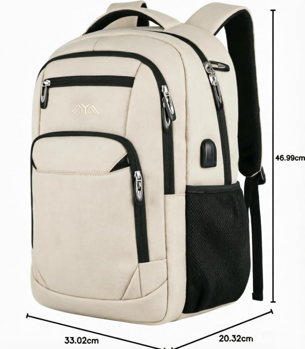 YAMTION Schulrucksack Herren Damen Jungen Mädchen Teenager 15,6 Zoll Notebook USB Ladeanschluss Dayp