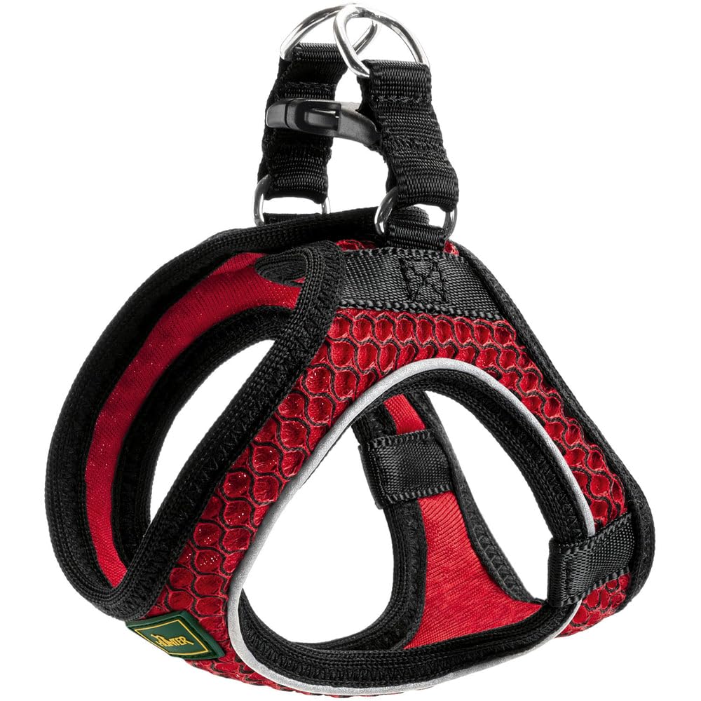 HUNTER HILO COMFORT Geschirr für kleine Hunde mit Netzmaterial und reflektierenden Elementen, rot, X