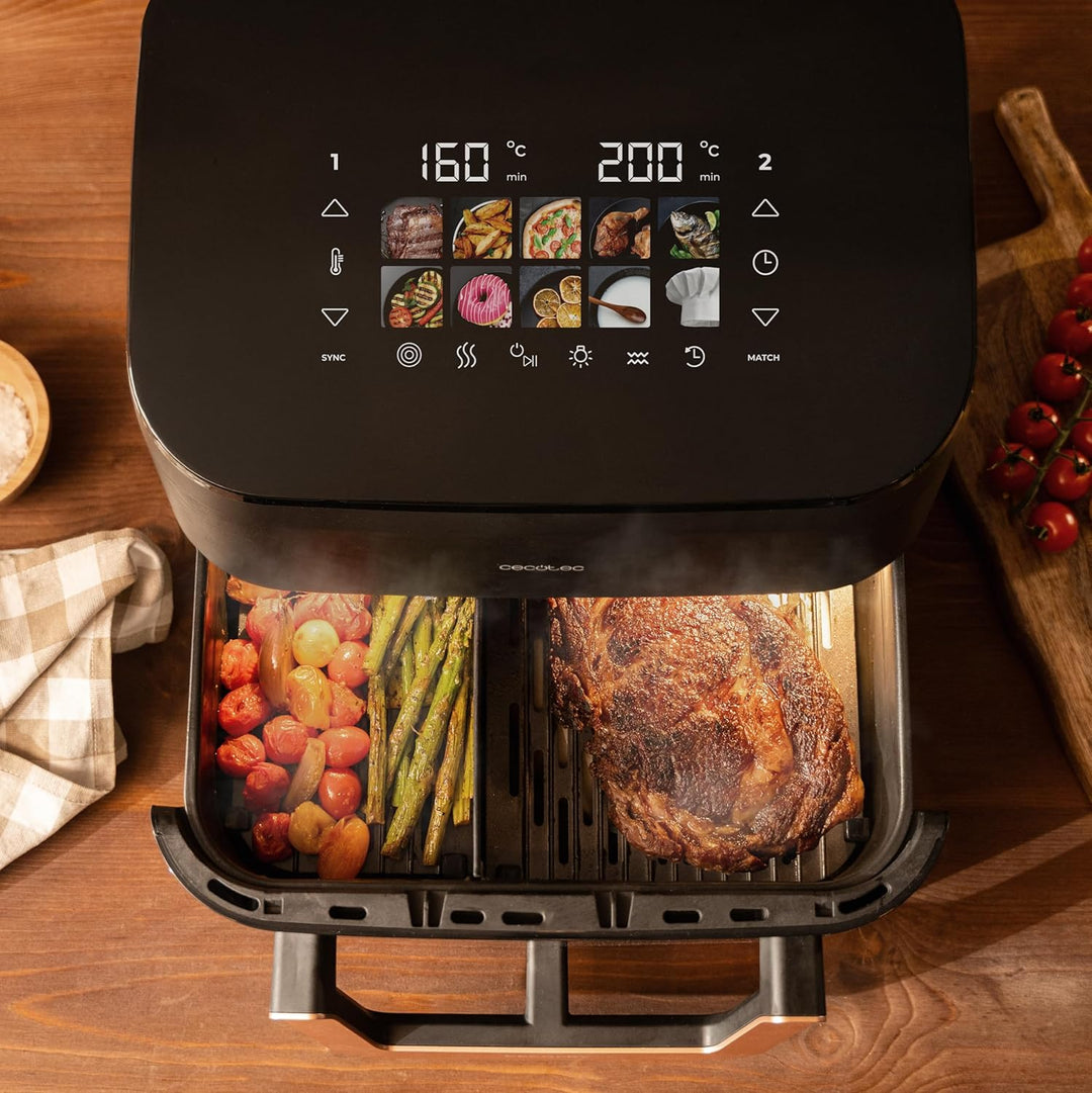 Cecotec Heissluftfritteuse Cecofry&Grill Smokin' 11000 Plus. 2900 W, 11 L, Integrierter Smoker, Trip