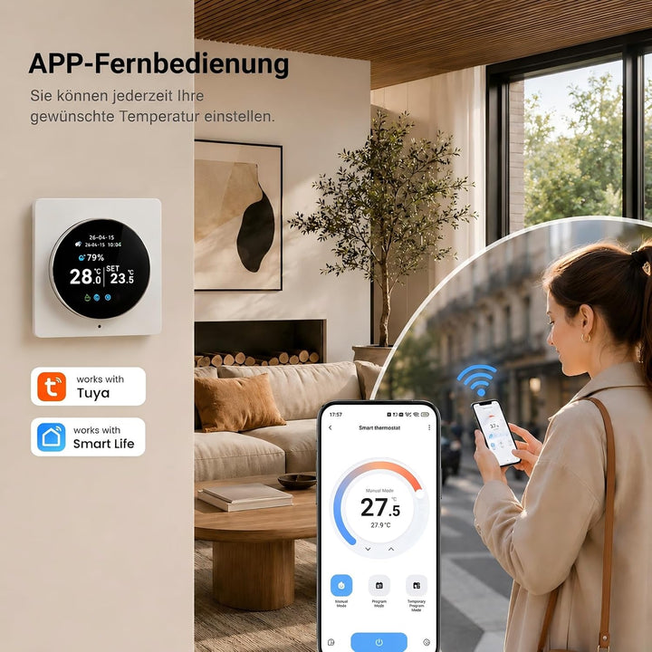 WiFi Thermostat Fussbodenheizung Wasser Digitales Raumthermostat Drehregler Wasserheizung Thermostat