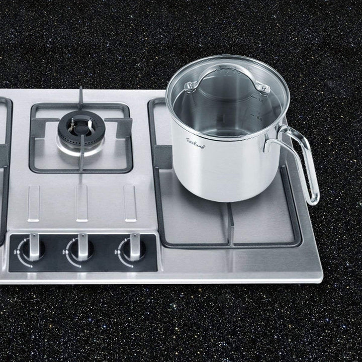 Milchtopf 14x12 cm mit Deckel, kleiner Milch Topf 1,5L Edelstahl beschichtet und griff spülmaschinen