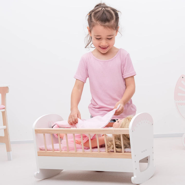 New Classic Toys Puppenbett mit Bettwäsche, Puppenbett