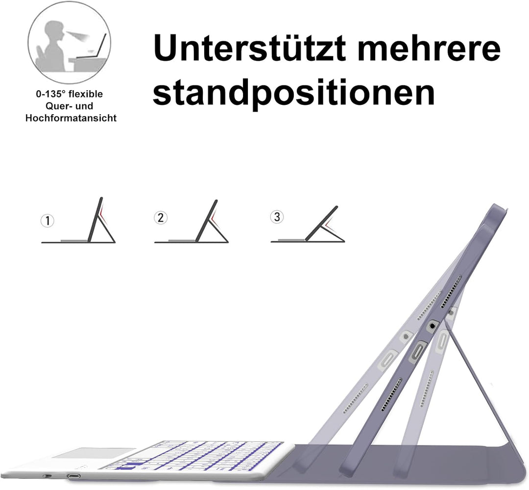 IVEOPPE Hülle Tastatur für Redmi Pad Pro 12.1 Con Touchpad, Tastatur für Xiaomi Poco Pad 2024, 7-Far