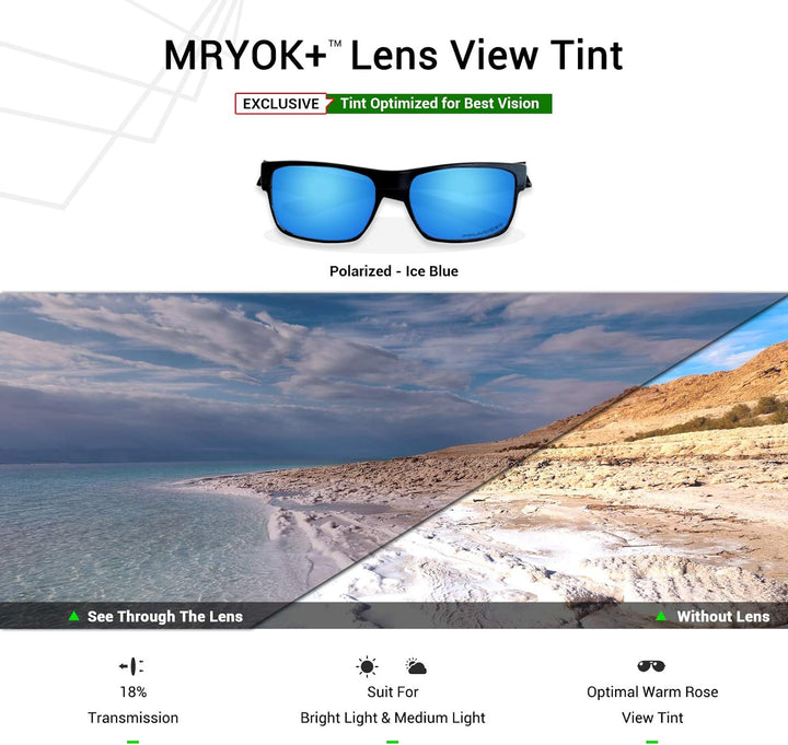Mryok Ersatzgläser für Oakley Turbine Rotor Korrosionsschutz Gegen Meerwasser Polarisiert - Ice Blue