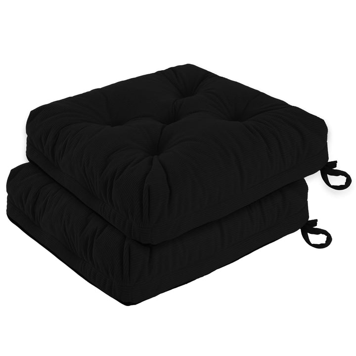 Sitzkissen, 2er Set Stuhlkissen aus Cordstoff, Memory Foam mit Doppel-Layer Design, Befestigungsriem