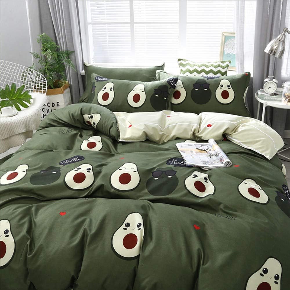 Loussiesd Avocado Grün Bettwäsche Set 155x220cm Kinder Bettbezug mit 1 Kissenbezug 80x80cm Weiche At