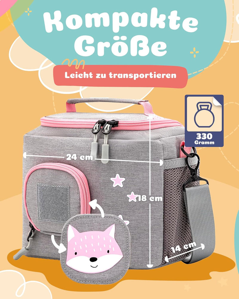 JP Journey Tasche für Toniebox - BoxBag für 10 Figuren und Box auf Reisen und im Auto, Klett (Grau-R