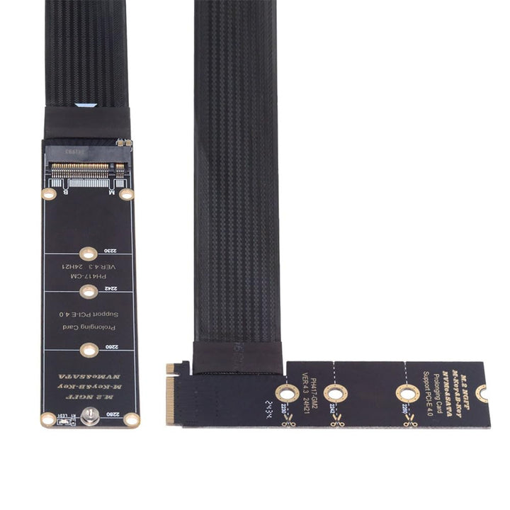 cablecc PCI-E 4.0 NVME NGFF M-Key Stecker auf Buchse, Verlängerung, 30 cm, rechtwinklig, Typ PCI-Exp