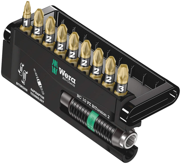 Wera Bit-Sortiment, Bit-Check 10 PZ BiTorsion 2, 10-teilig, 05347153001