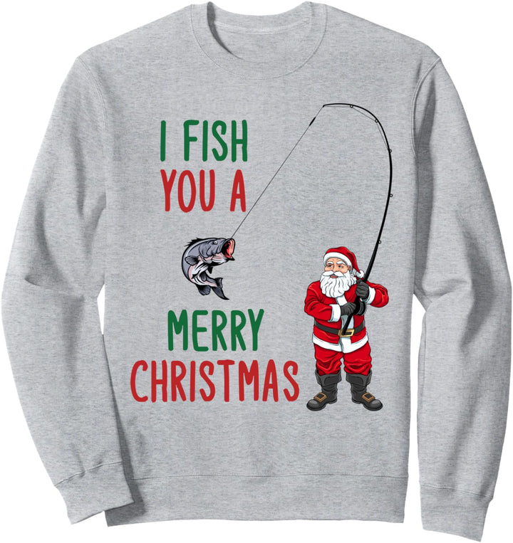 Lustiges Angler Weihnachtsmann Fisch Weihnachten Geschenk Sweatshirt