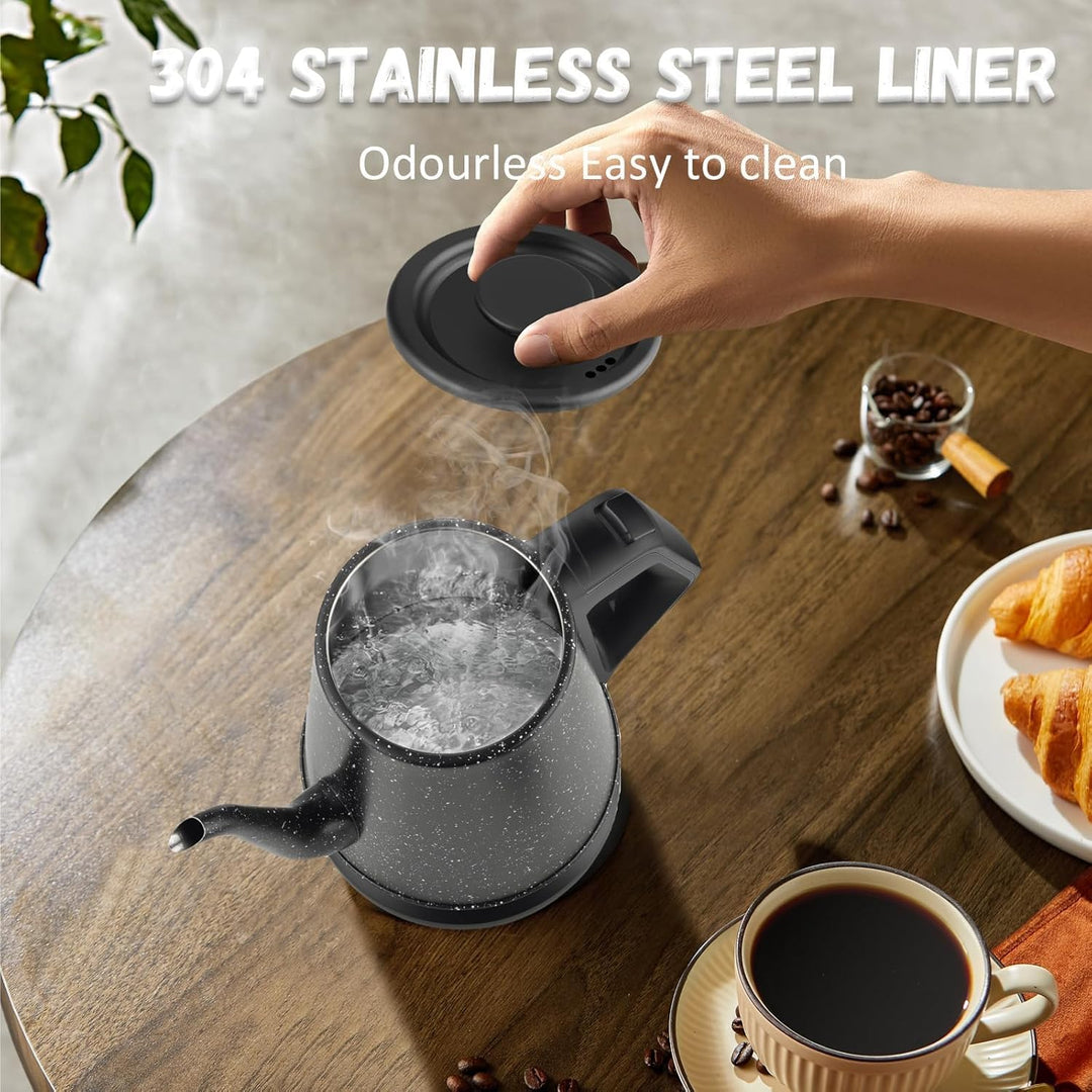 Schwanenhals Wasserkocher 1.0L, Kitchen Aid Wasserkocher 1000W, 100% Edelstahl Teekocher Elektrisch,