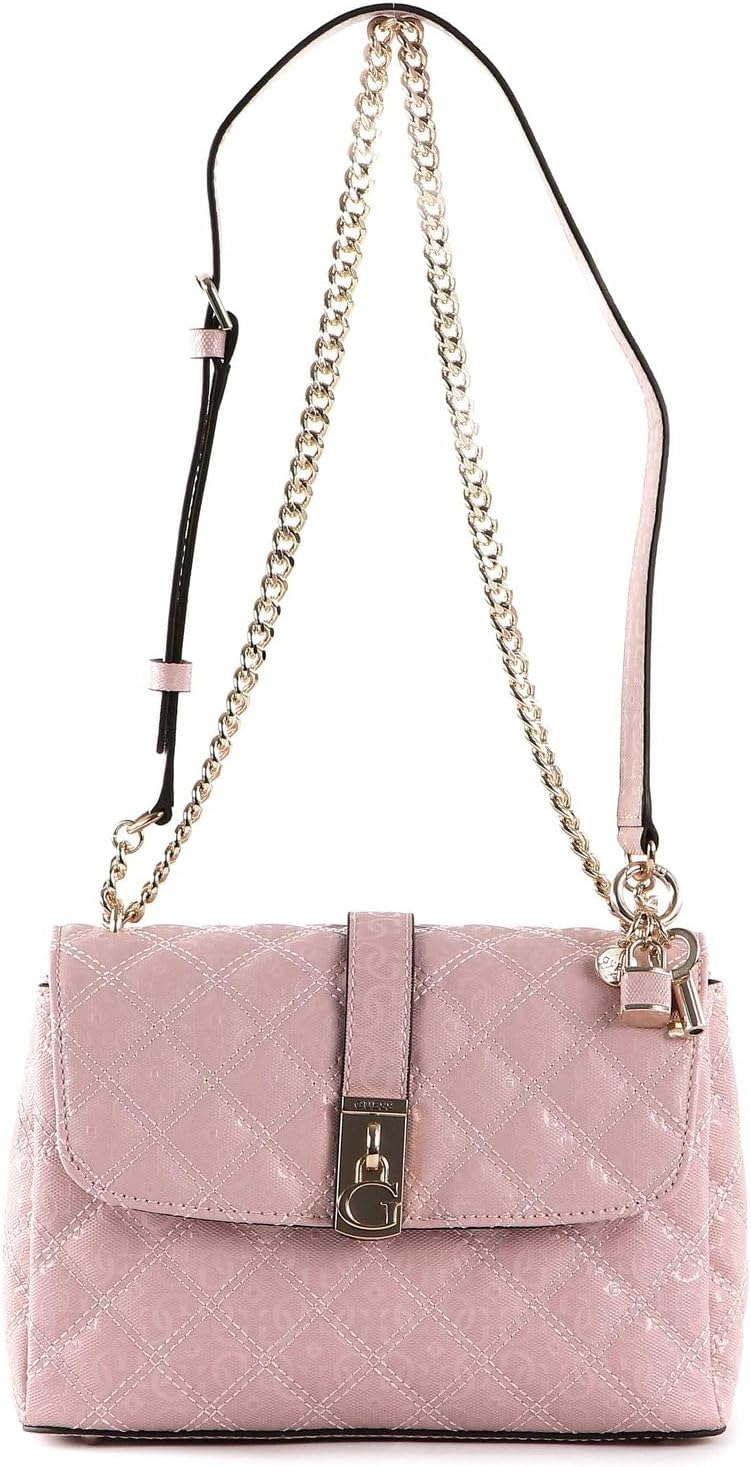 Guess Damen Gaia Umwandelbare Umhängetasche, Klapptasche, Einheitsgrösse Rosa/Gold, Rosa/Gold